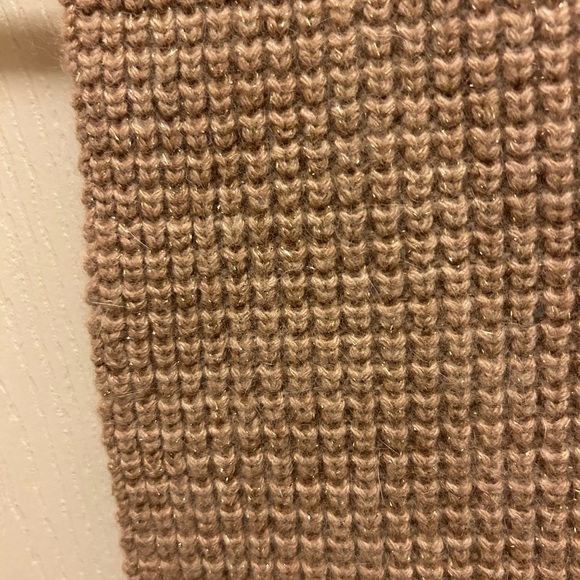 Coach Womans Tan & Gold Wool & Cashmere Scarf - Picture 4 of 10